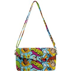 Comic Elements Colorful Seamless Pattern Removable Strap Clutch Bag by Hannah976