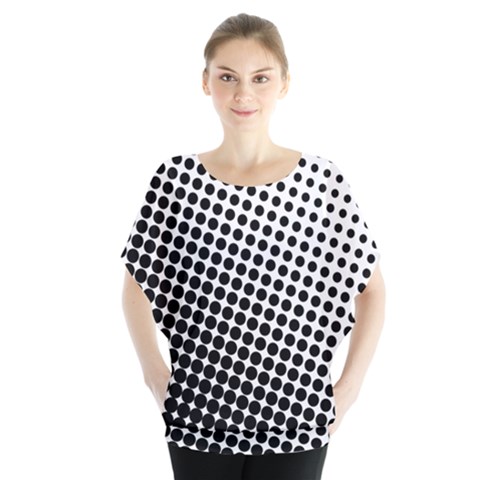 Background-wallpaper-texture-lines Dot Dots Black White Batwing Chiffon Blouse by Hannah976