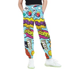 Comic Elements Colorful Seamless Pattern Kids  Joggers by Hannah976