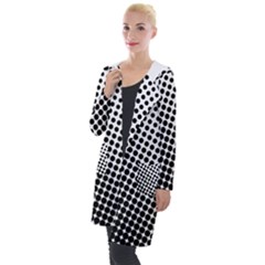 Background-wallpaper-texture-lines Dot Dots Black White Hooded Pocket Cardigan