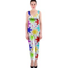 Snowflake Pattern Repeated One Piece Catsuit