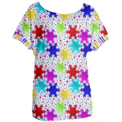 Snowflake Pattern Repeated Women s Oversized T-shirt