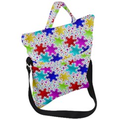 Snowflake Pattern Repeated Fold Over Handle Tote Bag by Hannah976