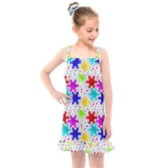 Snowflake Pattern Repeated Kids  Overall Dress by Hannah976