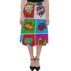 Pop Art Comic Vector Speech Cartoon Bubbles Popart Style With Humor Text Boom Bang Bubbling Expressi Classic Midi Skirt