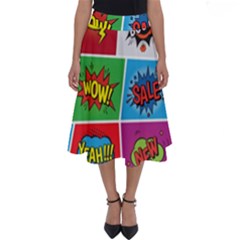 Pop Art Comic Vector Speech Cartoon Bubbles Popart Style With Humor Text Boom Bang Bubbling Expressi Perfect Length Midi Skirt