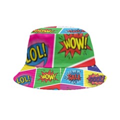 Pop Art Comic Vector Speech Cartoon Bubbles Popart Style With Humor Text Boom Bang Bubbling Expressi Inside Out Bucket Hat by Hannah976