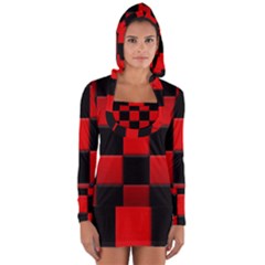 Black And Red Backgrounds- Long Sleeve Hooded T-shirt by Hannah976