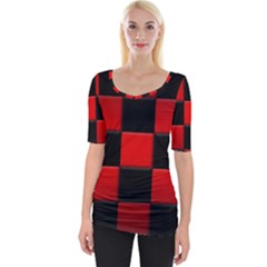 Black And Red Backgrounds- Wide Neckline T-shirt