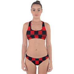 Black And Red Backgrounds- Cross Back Hipster Bikini Set