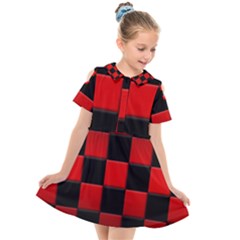 Black And Red Backgrounds- Kids  Short Sleeve Shirt Dress