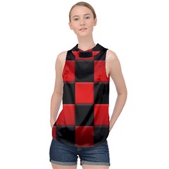 Black And Red Backgrounds- High Neck Satin Top