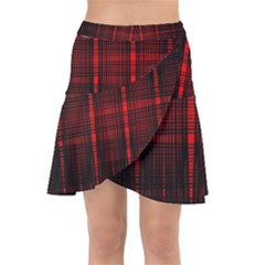 Black And Red Backgrounds Wrap Front Skirt by Hannah976