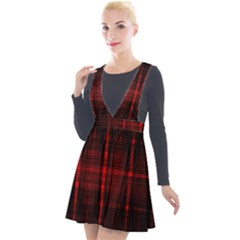 Black And Red Backgrounds Plunge Pinafore Velour Dress by Hannah976