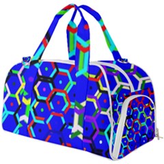 Blue Bee Hive Pattern Burner Gym Duffel Bag by Hannah976