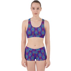 Red Blue Bee Hive Pattern Work It Out Gym Set