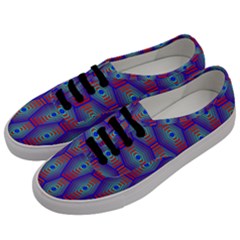 Red Blue Bee Hive Pattern Men s Classic Low Top Sneakers by Hannah976