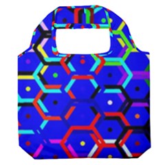 Blue Bee Hive Pattern Premium Foldable Grocery Recycle Bag by Hannah976
