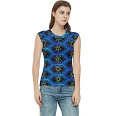 Blue Bee Hive Pattern Women s Raglan Cap Sleeve T-shirt