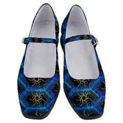 Blue Bee Hive Pattern Women s Mary Jane Shoes by Hannah976