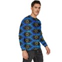 Blue Bee Hive Pattern Men s Fleece Sweatshirt View3