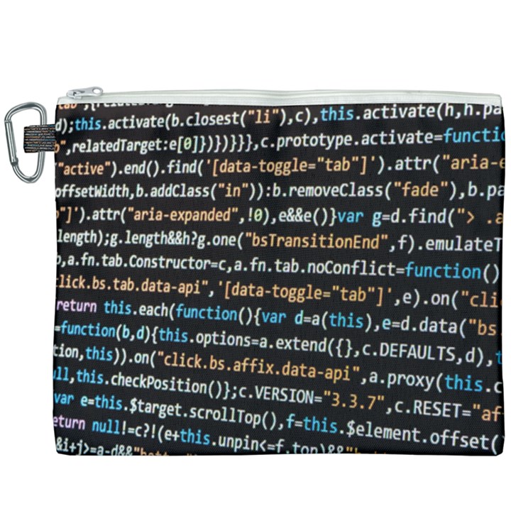 Close Up Code Coding Computer Canvas Cosmetic Bag (XXXL)