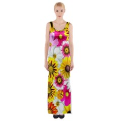 Flowers Blossom Bloom Nature Plant Thigh Split Maxi Dress by Hannah976