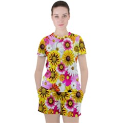 Flowers Blossom Bloom Nature Plant Women s T-shirt And Shorts Set