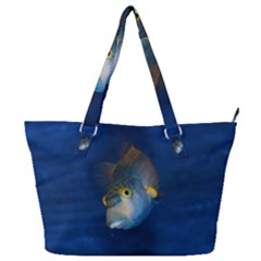 Fish Blue Animal Water Nature Full Print Shoulder Bag by Hannah976