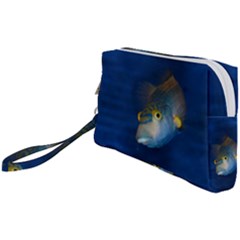 Fish Blue Animal Water Nature Wristlet Pouch Bag (small)