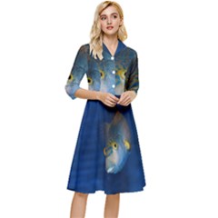 Fish Blue Animal Water Nature Classy Knee Length Dress by Hannah976