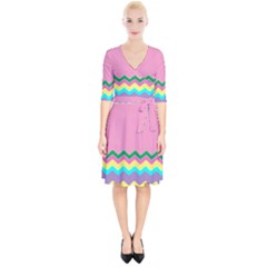 Easter Chevron Pattern Stripes Wrap Up Cocktail Dress by Hannah976