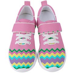 Easter Chevron Pattern Stripes Women s Velcro Strap Shoes