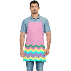 Easter Chevron Pattern Stripes Kitchen Apron by Hannah976