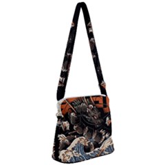 Sushi Dragon Japanese Zipper Messenger Bag by Bedest