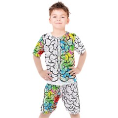 Brain Mind Psychology Idea Drawing Kids  T-shirt And Shorts Set by Ndabl3x