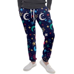 Colorful Background Moons Stars Men s Jogger Sweatpants by Ndabl3x