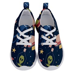 Seamless Pattern With Funny Alien Cat Galaxy Running Shoes by Ndabl3x