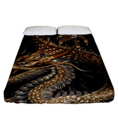 Fantasy Dragon Pentagram Fitted Sheet (queen Size) by Maspions