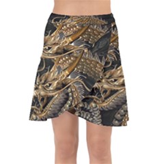 Fantasy Dragon Pentagram Wrap Front Skirt