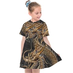 Fantasy Dragon Pentagram Kids  Sailor Dress