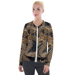 Fantasy Dragon Pentagram Velvet Zip Up Jacket by Maspions