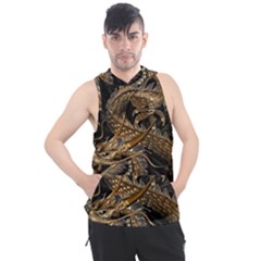 Fantasy Dragon Pentagram Men s Sleeveless Hoodie by Maspions