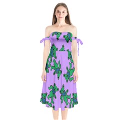 Grateful Dead Bears Shoulder Tie Bardot Midi Dress