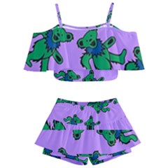 Grateful Dead Bears Kids  Off Shoulder Skirt Bikini