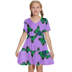 Grateful Dead Bears Kids  Short Sleeve Tiered Mini Dress