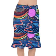 Grateful Dead Wallpaper Short Mermaid Skirt