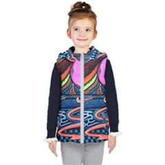 Grateful Dead Wallpaper Kids  Hooded Puffer Vest by Cendanart