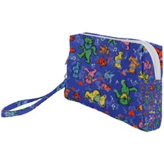 Grateful Dead Bears Pattern Wristlet Pouch Bag (small) by Cendanart