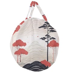 Japanese Nature Spring Garden Giant Round Zipper Tote by Ndabl3x